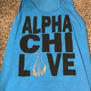 ALPHA CHI OMEGA BLUE TANK TOP SIZE SMALL